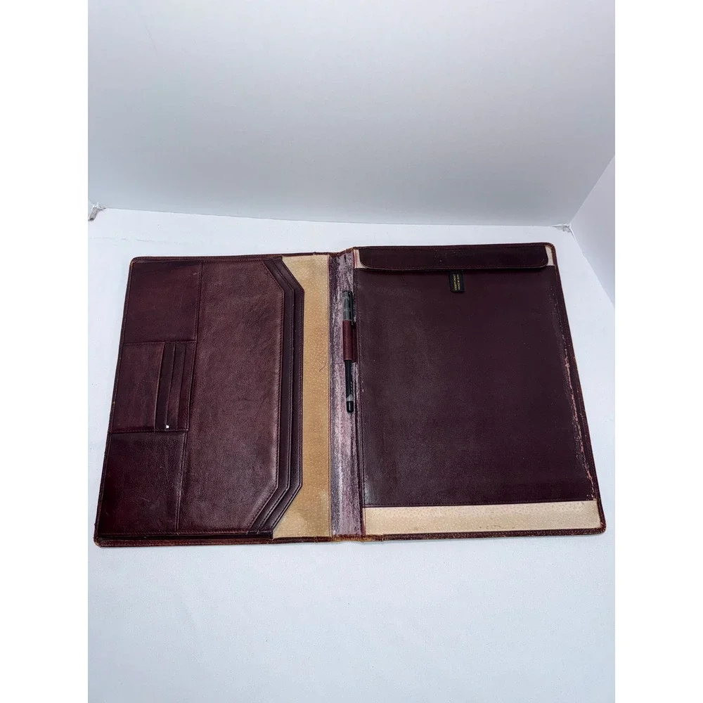 Giorgio Bernini Brown Genuine Leather Portfolio Document Organizer Padfolio